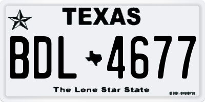 TX license plate BDL4677