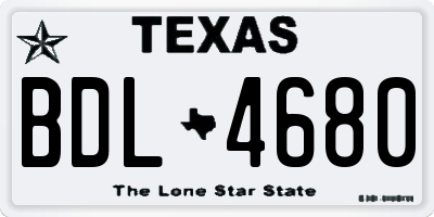 TX license plate BDL4680