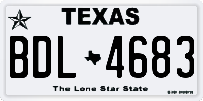 TX license plate BDL4683