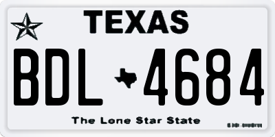 TX license plate BDL4684