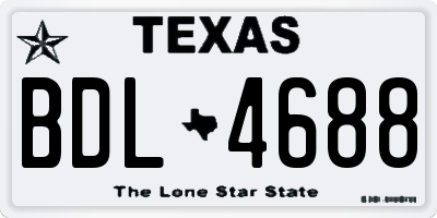 TX license plate BDL4688