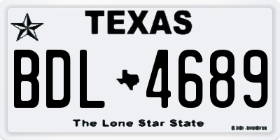 TX license plate BDL4689