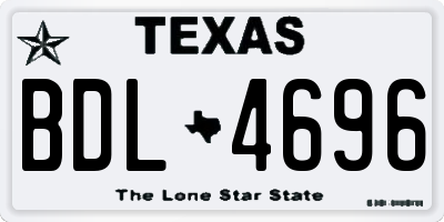 TX license plate BDL4696
