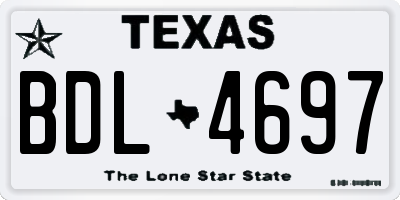 TX license plate BDL4697