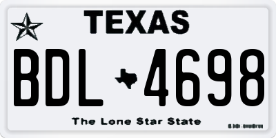 TX license plate BDL4698