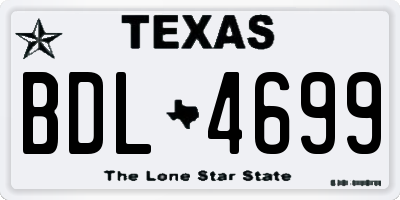 TX license plate BDL4699