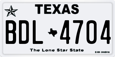 TX license plate BDL4704