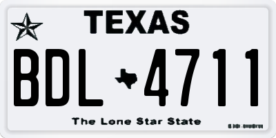 TX license plate BDL4711