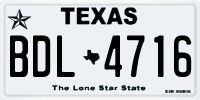 TX license plate BDL4716