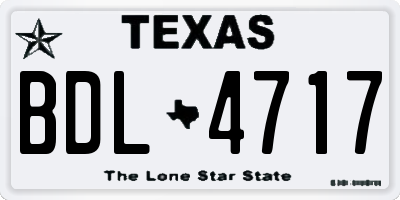 TX license plate BDL4717