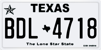 TX license plate BDL4718