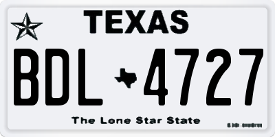 TX license plate BDL4727
