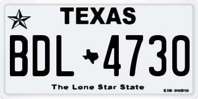 TX license plate BDL4730