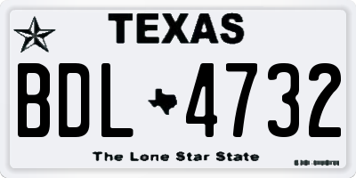TX license plate BDL4732