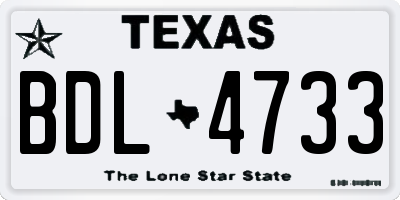 TX license plate BDL4733
