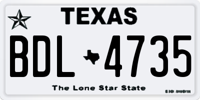 TX license plate BDL4735