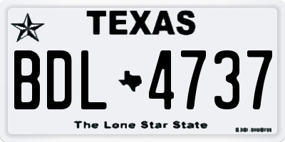 TX license plate BDL4737