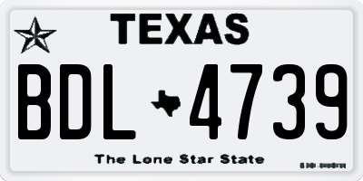 TX license plate BDL4739