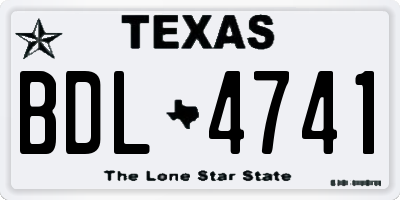 TX license plate BDL4741