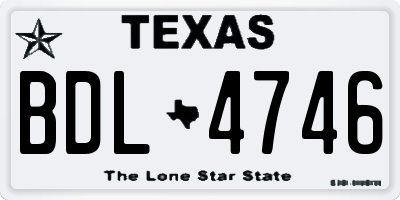 TX license plate BDL4746