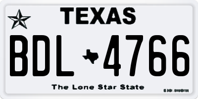 TX license plate BDL4766