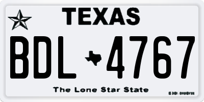TX license plate BDL4767