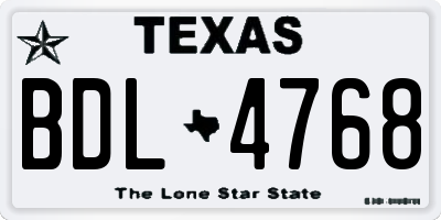 TX license plate BDL4768