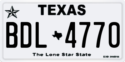 TX license plate BDL4770