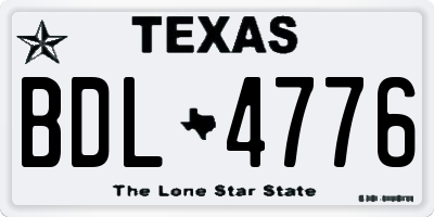 TX license plate BDL4776