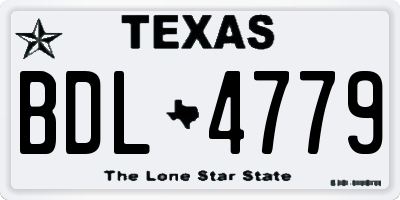 TX license plate BDL4779