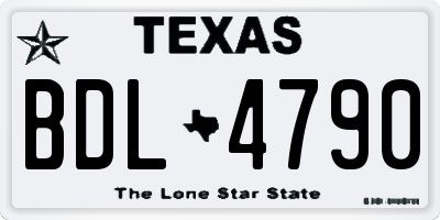 TX license plate BDL4790