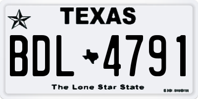 TX license plate BDL4791