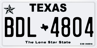 TX license plate BDL4804