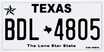 TX license plate BDL4805