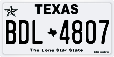 TX license plate BDL4807