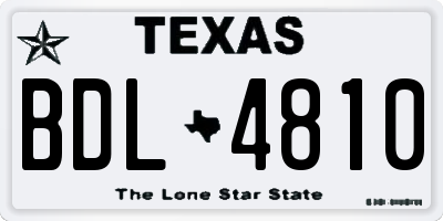 TX license plate BDL4810