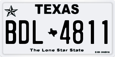 TX license plate BDL4811