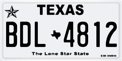 TX license plate BDL4812