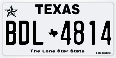 TX license plate BDL4814