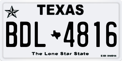 TX license plate BDL4816