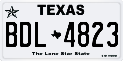 TX license plate BDL4823