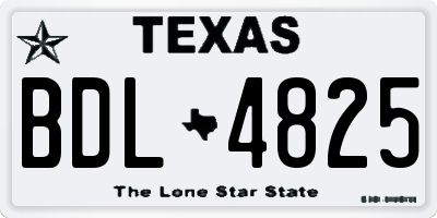 TX license plate BDL4825