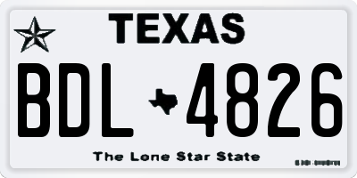 TX license plate BDL4826