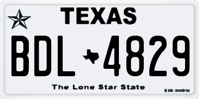 TX license plate BDL4829