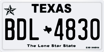 TX license plate BDL4830