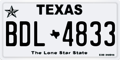 TX license plate BDL4833