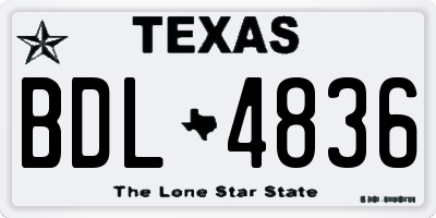 TX license plate BDL4836