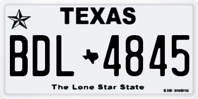 TX license plate BDL4845