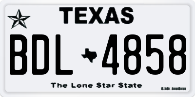 TX license plate BDL4858