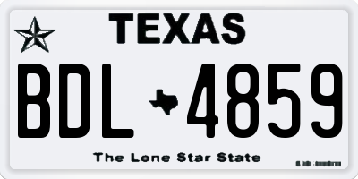 TX license plate BDL4859